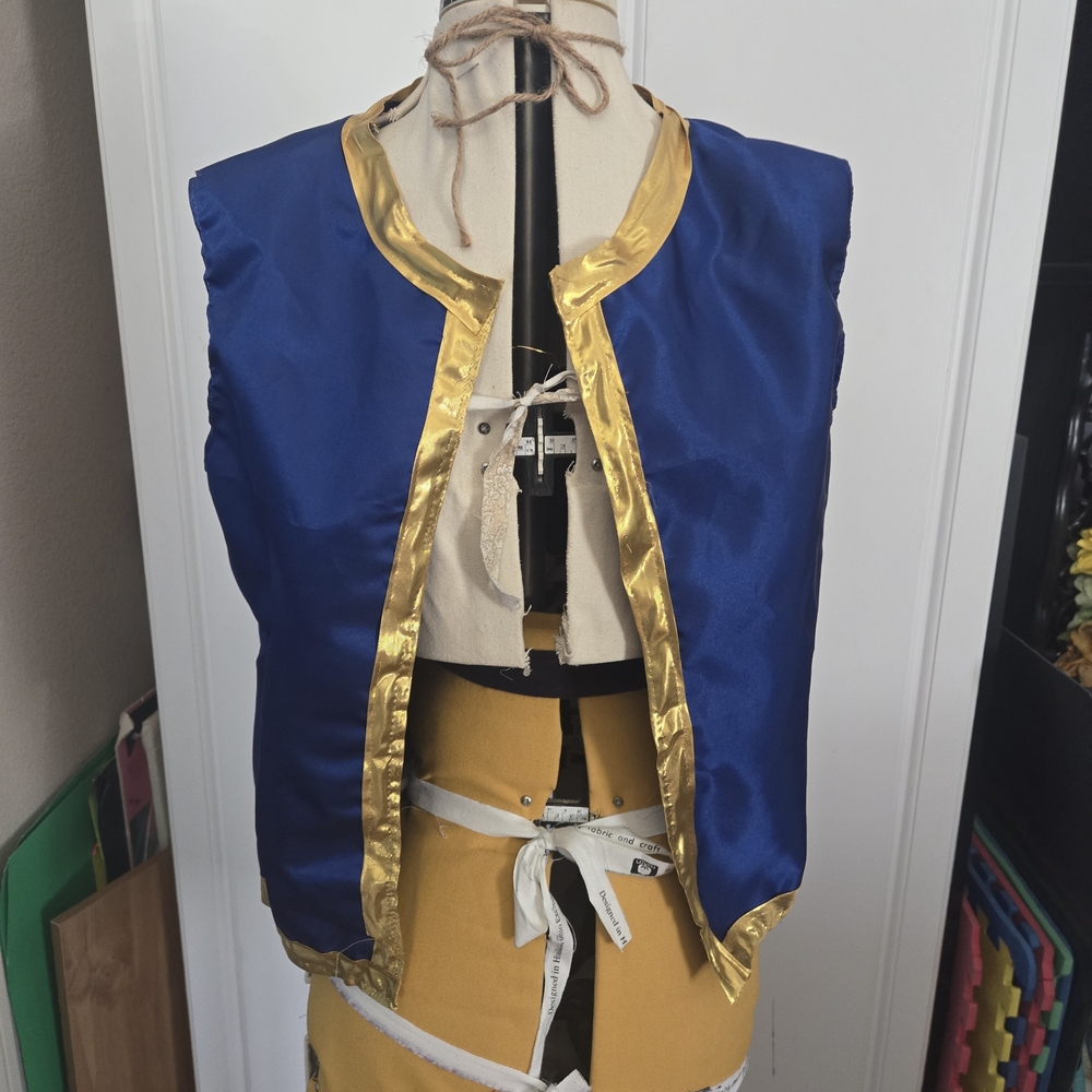 Blue and Gold Adult Small Costume Vest
